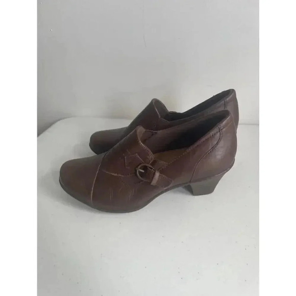 Women's Earth Origins Brown Leather Heels Clogs Size 8.5 M EUC! - Picture 4 of 9